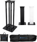 Rockville RTP82B 8 ft Adjustable Black Totem Moving Head Light Stand, Dual Scrims, Travel Bags, Speaker Mount, for DJs and Stage Lighting