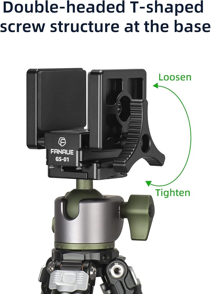 FANAUE GS-01Arca Swiss Rifle Saddle Mount, Hunting Tripod Clamp with Quick Release Plate, Shooting Tripod Rest, Enhanced Accuracy Ball Head & Adapter for Hunting and Shooting