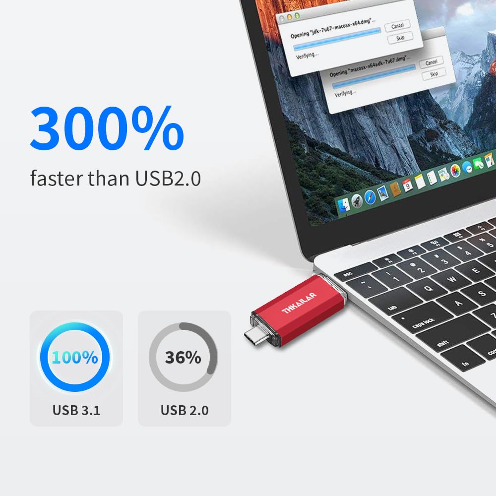 32GB 3 Pack FAT32 USB C Thumb Drive for iPhone 15/Mac,Laptops,Tablets,PC