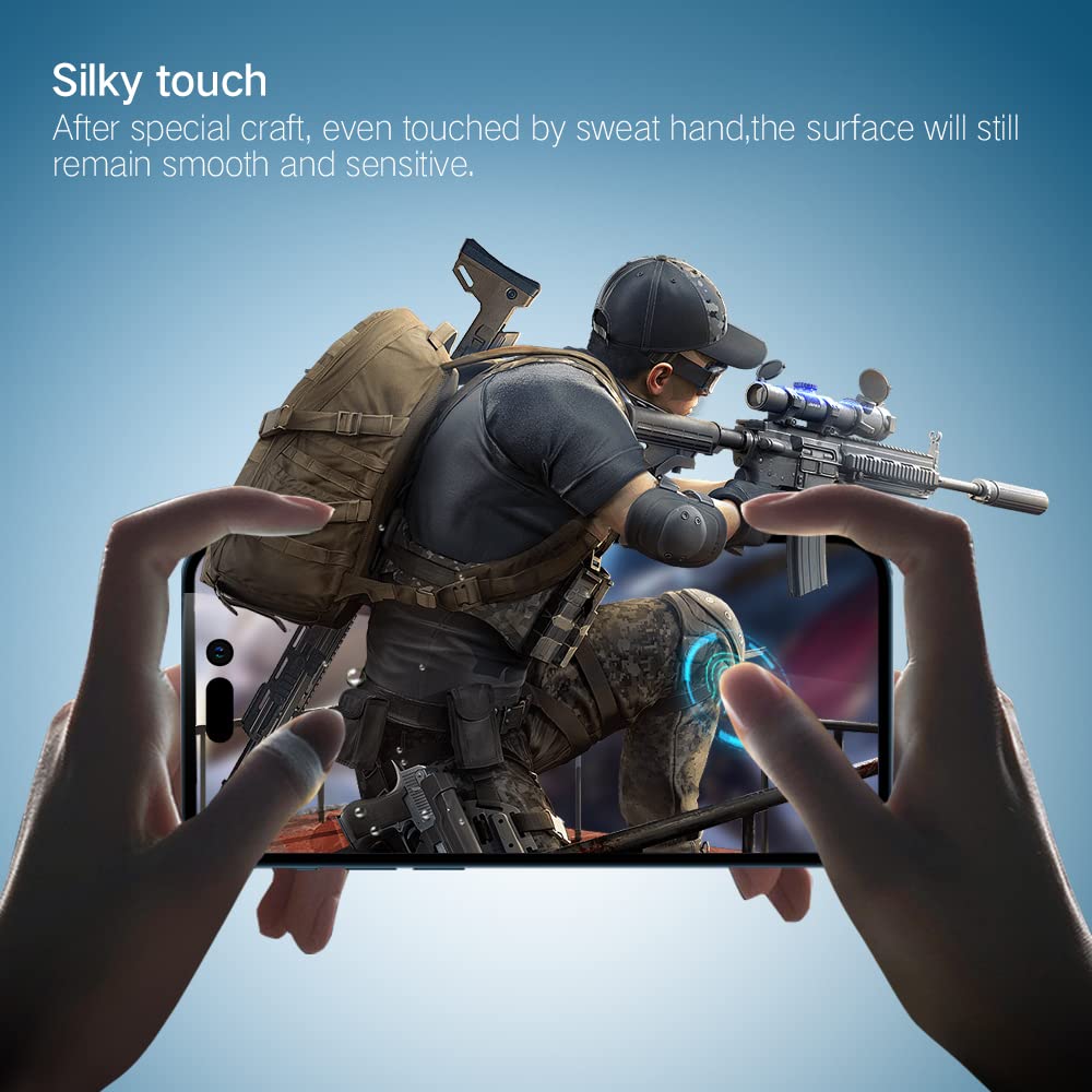 PERFECTSIGHT Anti Blue Light Screen Protector Compatible with iPhone 14 Pro Max 6.7 inch 2022, Eye Protection Blue Light Blocker, HD Clear Anti Fingerprint Anti Eye Fatigue 6X Stronger Tempered Glass