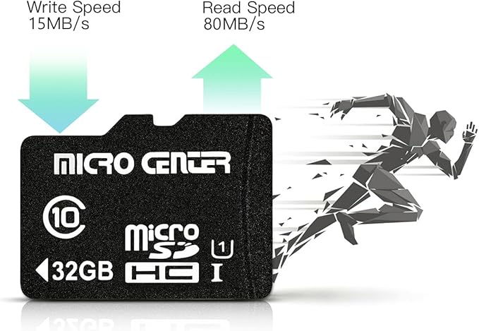 INLAND Micro Center 32GB Class 10 MicroSDHC Flash Memory Card with Adapter for Mobile Device Storage Phone, Tablet, Drone & Full HD Video Recording - 80MB/s UHS-I, C10, U1 (1 Pack)