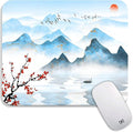 Square Mouse Pad Ink Painting Landscape, Personalized Premium-Textured Custom Mouse Mat Design, Washable Mousepad Cloth, Non-Slip Rubber Base Computer Mouse Pads for Wireless Mouse
