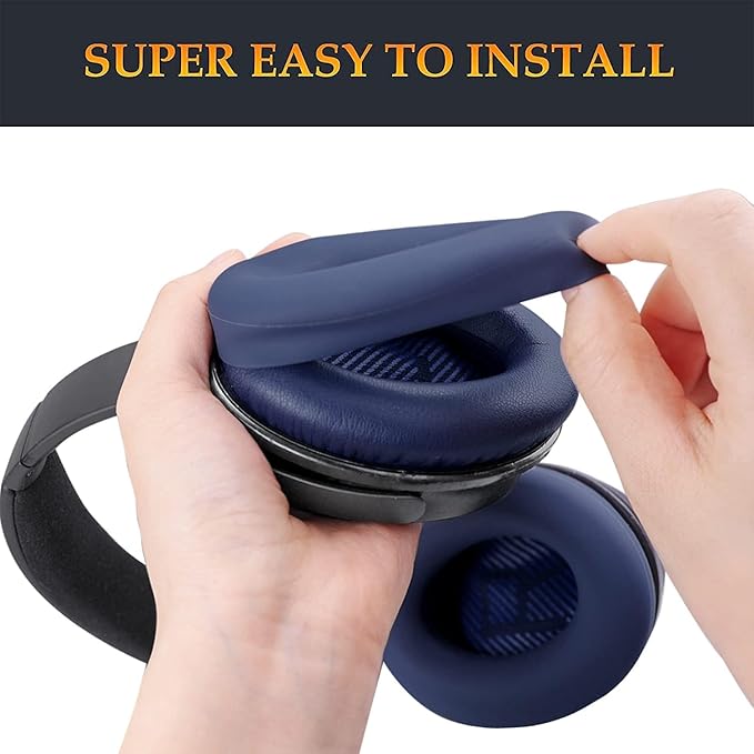 SOULWIT Silicone Ear Pads Cover Protector for Bose QuietComfort QC15 QC25 QC2 QC35 QC45/Ae2 Ae2i Ae2w/SoundTrue & SoundLink AE Headphones Cushions, Sweatproof, Easily Washable - Blue