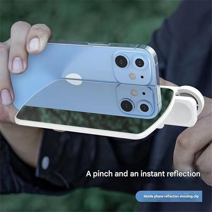 Mirror Effect Lens - Capture Stunning Reflections Instantly, Smartphone Camera Mirror Reflection Clip Kit, Mirror for Phone to Use Back Camera (Black*2pcs)