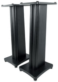 Rockville SS28B Black Wood Grain 28" Solid Home Speaker Stands Pair