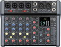 A-Series Professional Mixer for Recording DJ Stage Karaoke Music Application w/ 99 DSP Effect USB Drive for Computer Recording Input, XLR Microphone Jack, 48V Power for Professional (8-Channel)