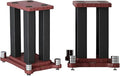 A Pair of Universal Speaker Stands, Heavy Duty Speaker Stands Holds Bookshelf Speaker Satellite Speaker Large Speaker, Vibration-Absorbing MDF Design, Holds 88lbs Speaker (Teak, 20cm/7.8in)