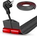 Floor Cord Cover Self Adhesive Cord Hider,10FT Cable Management, Extension Strip Protector for Wires, Prevent Cable Trips for Offices, Gyms, Exhibitions Cavity:0.39"(W) x 0.27"(H) Wooddarkblack