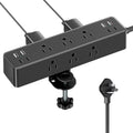 Acozvin Desk Clamp Power Strip 10FT, 24W Total Charging Station