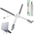 BELLEMOND | X-Shape Laptop Stand – Adjustable Aluminum Riser, 5 Height Levels, Lightweight & Foldable, Ventilated, for Laptops and Tablets up to 17.3" | Space Silver