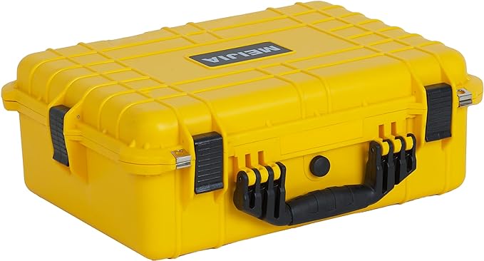 MEIJIA Portable Waterproof Protective Case,Hard Camera Case,Customized Fit Foam Inserted, Elegant Black,Fit for Camera, Equipments, Lens,Drones(Black)