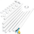 Yecaye Large Cord Hider for 3-4 Wires, Paintable Cord Cover Wall Cable Management System, PVC Wire Hide, Cable Raceway Kit for Wall Mount TV, W1.18in H0.67in, White