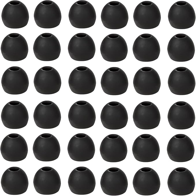 36 Pieces Large Earbud Tips Soft and Comfortable Silicone Earbud Tips Ear Bud Replacement Pieces Silicone Fit Most in-Ear Headphones，Inner Hole 3.8mm -5.5mm，Large Black Earbuds Silicone Tips