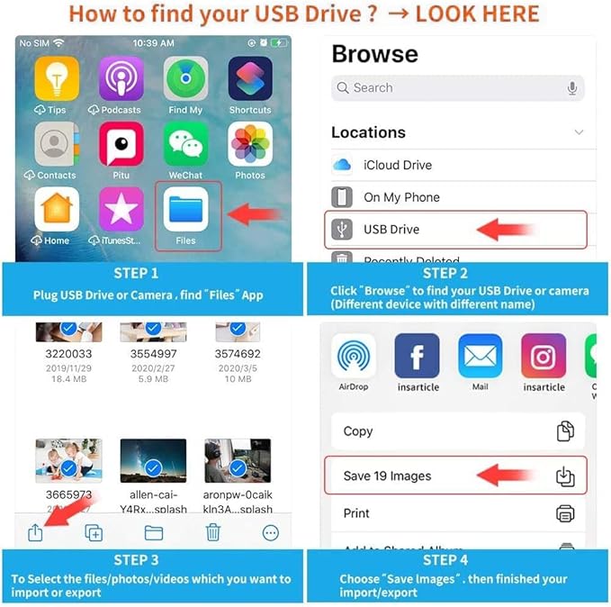Lightning to USB Camera Adapter Apple MFi Certified Lightning Female USB 3.0 OTG Cable Adapter Compatible with iPhone/iPad, Supports Connect Camera, Card Reader, USB Flash Drive, MIDI Keyboard, Mouse