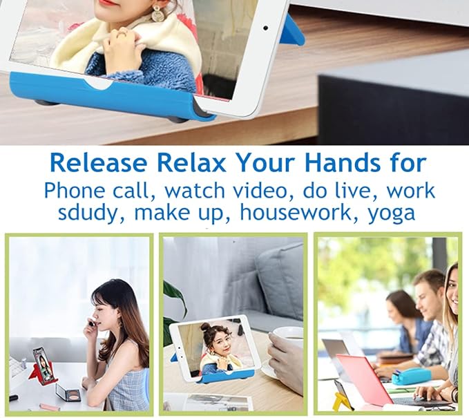 Cell Phone Stand for Desk Foldable Cell Phone Holder Desk Tablet Holder Mobile Phone Dock, Multi-Angle Universal Adjustable Tablet Dock Compatible with Most Cell Phones (Green)