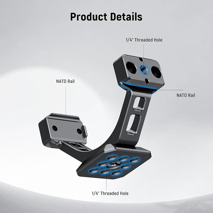 NEEWER Mount Adapter for RS3 & RS4, Arca Type Quick Release Plate with NATO Rail Compatible with DJI RS 3 RS 4 Gimbal Stabilizer Compatible with SmallRig Shoulder Rig V Mount Battery, GA030