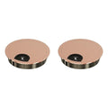 2 Pack Desk Grommet 2-1/8 Inch 53mm, Zinc Alloy Computer Desk Wire Hole Cover, Office Desktop Cord Cable Hole Metal Ring, Red Bronze