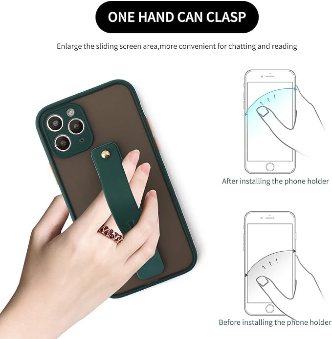 Removable and Reusable Cell Phone Grip Strap, Yetaida Telescopic Finger Kickstand Bracket Universal Silicone Phone Holder Stand and Portable Finger Loop for Most Smartphones Case (Navy)