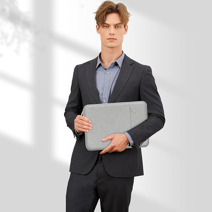MOSISO Laptop Case 12.3 inch, 11.6-12.3 inch Laptop Sleeve Compatible with MacBook Air 11.6, Acer HP Dell Lenovo Samsung, Surface Pro, Polyester Vertical Computer Sleeve Bag with Pocket, Gray
