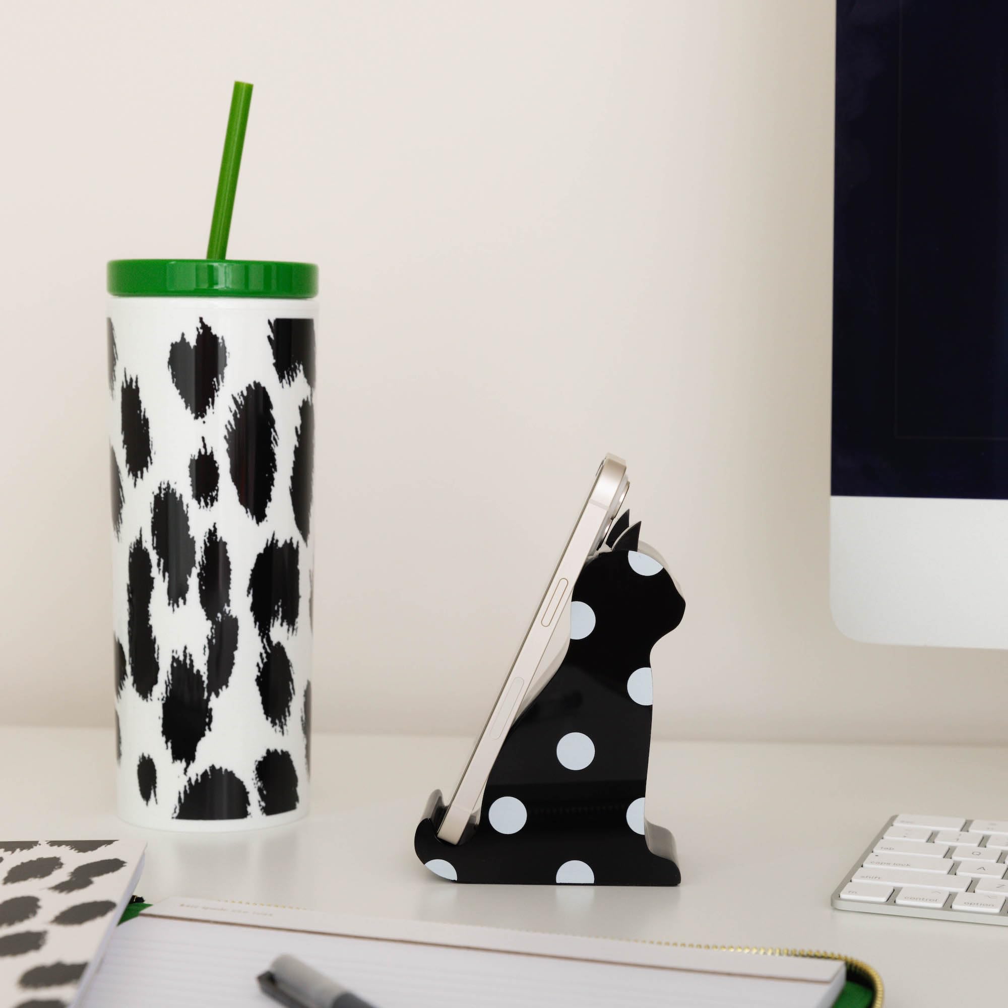 kate spade new york Acrylic Phone Holder, Polka Dot Cat