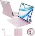 for iPad Air 13 inch Case with Keyboard (M3,2025 / M2,2024), iPad Pro 12.9 (6th/5th/4th/3rd Gen) Magic Keyboard, Springy Backlit Keys, Stain-Resistant Surface, Multi-Touch Trackpad, Pink