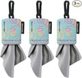 SPUDZ Classic Microfiber Lens Cleaner – Clip-On Pouch, Washable – for Binoculars, Scopes, Glasses, Screens | Baby Blue Swirls, 6 x 6 Inch (3-Pack)