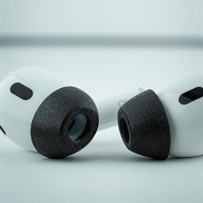 Comply TrueGrip MAX | Premium Memory Foam Replacement Earbud Tips for Apple AirPods Pro 1 & 2 | Long Lasting Comfort, Extreme Durability, Secure Fit, Superior Noise Isolation| Black (Large) (1 Pair)