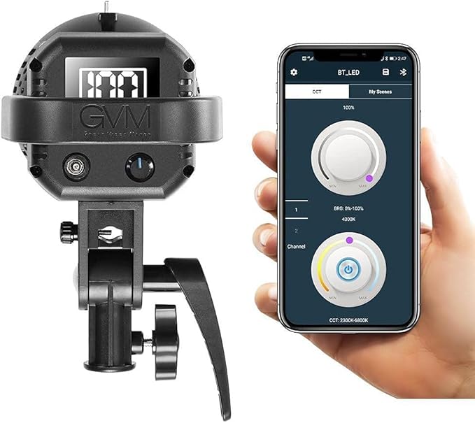 GVM Great Video Maker 80W CRI97+ Video Lights with Bowens Mount Color Temperature 5600K Dimmable LED Continuous Lighting Spotlight Photography Shooting Light with Reflector (80W + Filter) (VC-P80S)