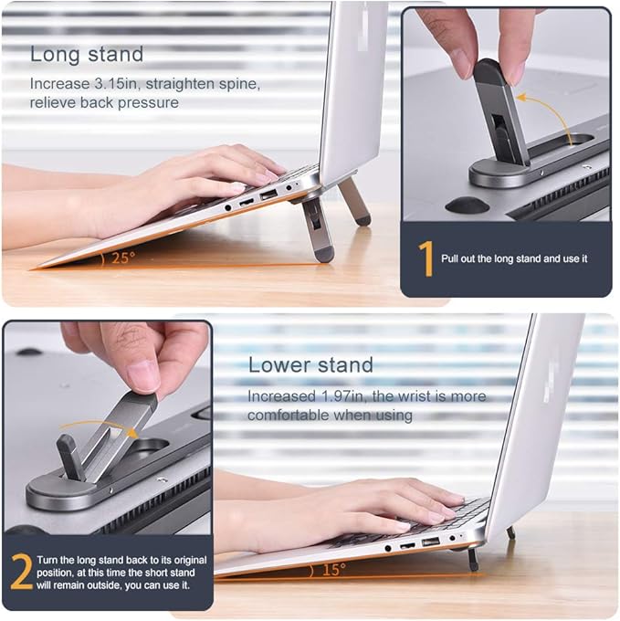 Laptop Stand for Desk,Laptop Cooling Stand,Keyboard Riser, Ergonomic Laptops Elevator for Desk, Laptop Riser Compatible with MacBook Air Pro, with Dell, with HP, More 10-15.6” Laptops