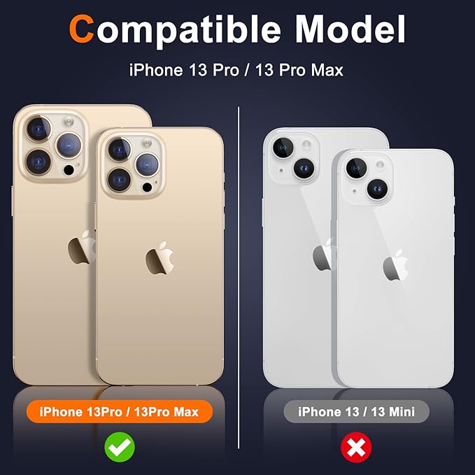 UniqueMe [3 Pack] Camera Lens Protector Compatible with iPhone 13 Pro 6.1" / 13 Pro Max 6.7" Tempered Glass,[Case Friendly][New version][Scratch-Resistant][Easy Installation] -Gold