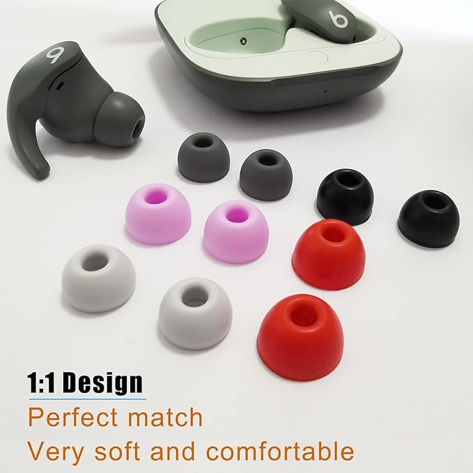 Silicone Ear Tips for Beats Fit Pro Replacement Tips for Beats Fit Pro/Beats Studio Buds Earbuds 6 Pairs LMS Black
