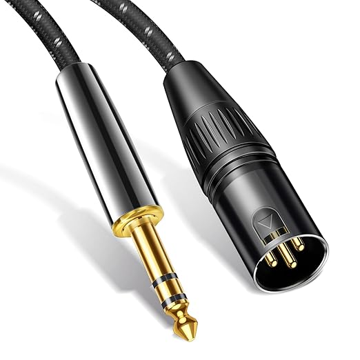 Kumiho XLR Male to 1/4 Inch 6.35mm TRS Stereo Cable Hi-Fi Balanced Bi-Shielded Interconnect Patch Cables for Microphones, Amplifiers, Mixers, Speakers 5FT