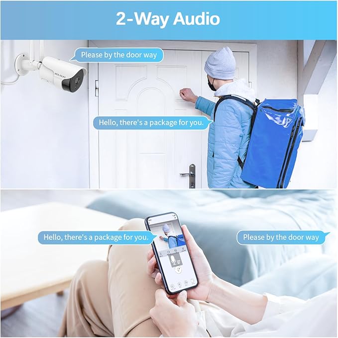 WEILAILIFE 【2-Way Audio】 5MP Outdoor Wireless Security Camera System, WiFi Video Surveillance, Wireless Surveillance Camera System
