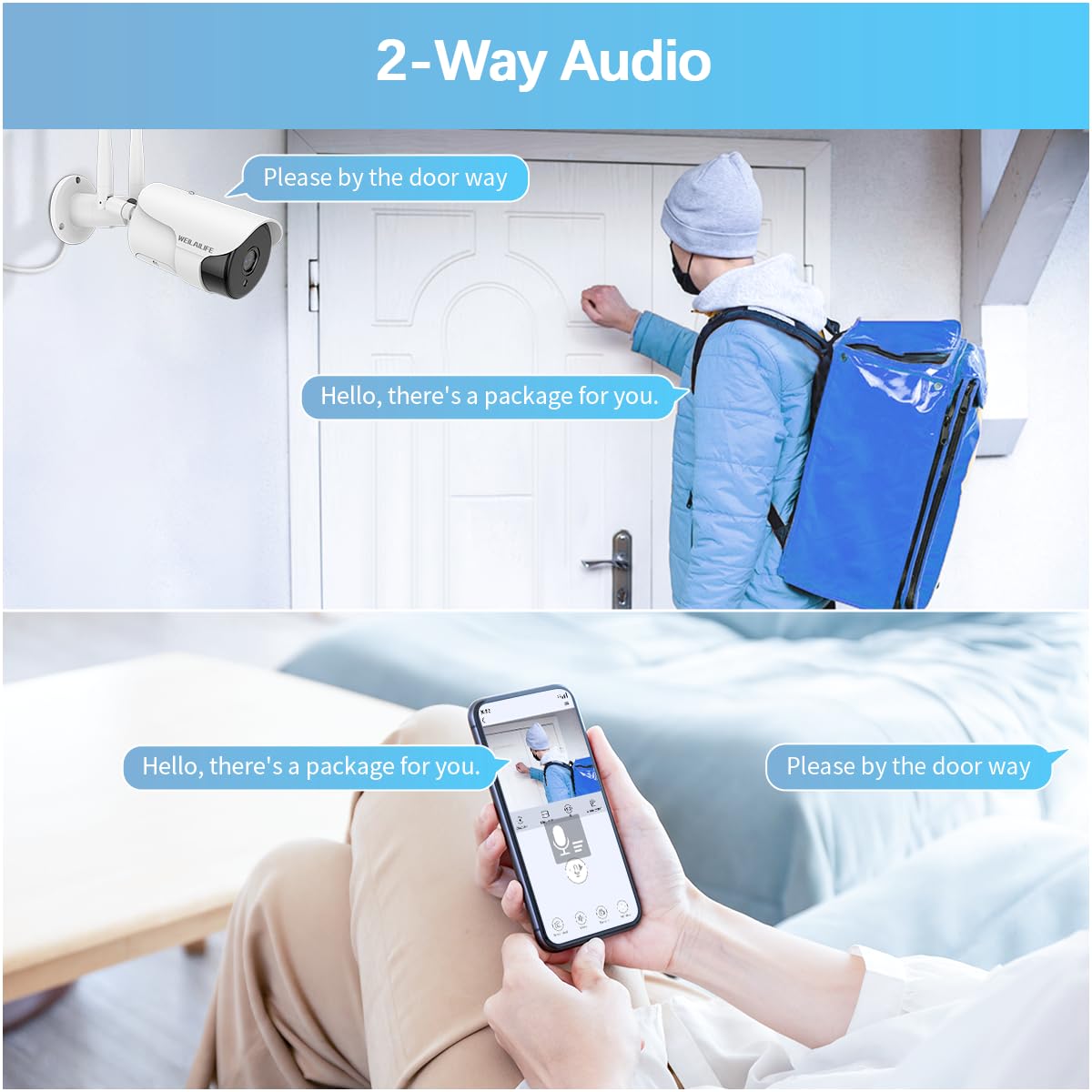 Outdoor Wireless Security Camera System, Home WiFi Video Surveillance