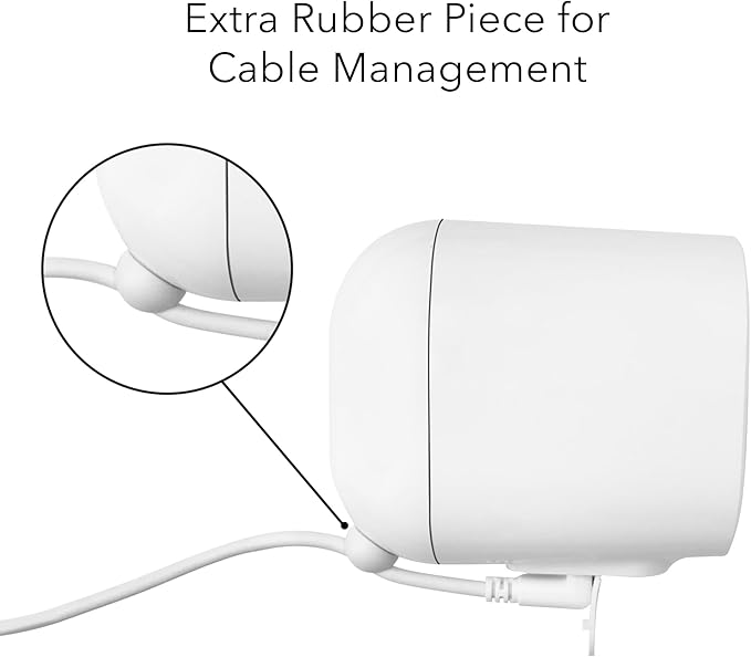 Wasserstein Solar Panel Compatible with Arlo Essential 2K Outdoor Security Camera (2nd Gen) / XL (2nd Gen) & Essential Spotlight (Camera NOT Included) - (3-Pack, White)