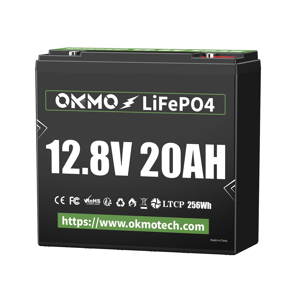 12V 20Ah Lithium LiFePO4 Battery, 4000+ Deep Cycles Rechargeable Battery for Kayak Fish Finder, Lighting, Back-up Power and Radio