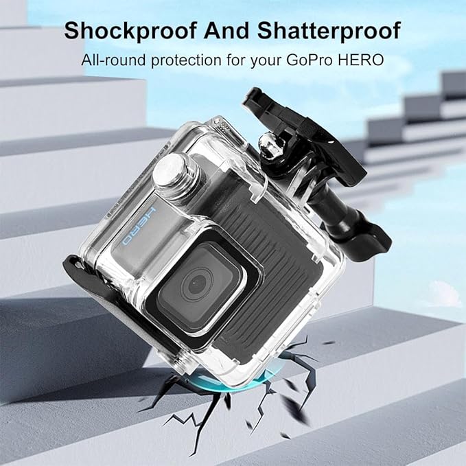 PULUZ 196FT/60M Waterproof Housing Case for GoPro Hero 4K, Protective Underwater Dive Housing Shell with Mount & Screw Accessories for Go Pro Hero 4K 2024 Action Camera