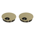 2 Pack Desk Grommet 2-1/8 Inch 53mm, Zinc Alloy Computer Desk Wire Hole Cover, Office Desktop Cord Cable Hole Metal Ring, Bronze Tone