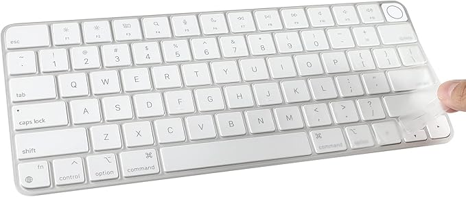 Allinside Silicone Keyboard Cover for iMac Magic Keyboard A2449/A2450, Protective Skin for iMac 24" Wireless Keyboard Released in 2021, US Layout, Transparent
