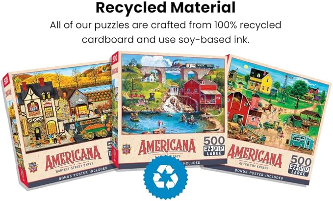 MasterPieces 500 Piece EZ Grip Jigsaw Puzzle for Adults, Family, Or Youth - After The Chores - 19.25"x26.75"