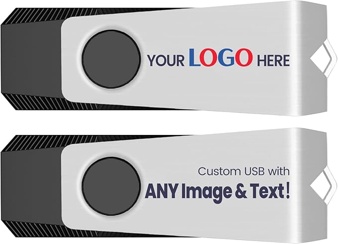 Customizable Flash Drives 256MB, Wooolken Personalized USB 2.0 Drive 10/20/50/100 Pack, Custom Thumb Drive Engraved Logo USB Drive (Mixcolors)