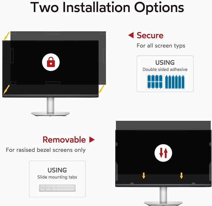 BERSEM 22 Inch Monitor Computer Privacy Screen Filter for 16:9 Ratio Removable Monitor Anti-Glare & Privacy Filters for 22 Inch, Anti Blue Light, Anti-Spy, Anti-Scratch, UV-Blocking
