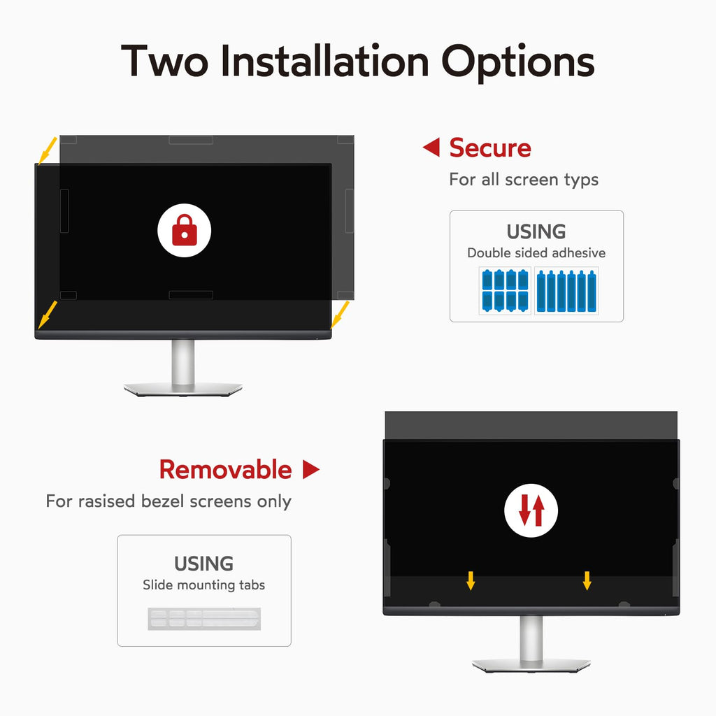 bersem 24 Inch Monitor Computer Privacy Screen Filter for 16:9 Ratio