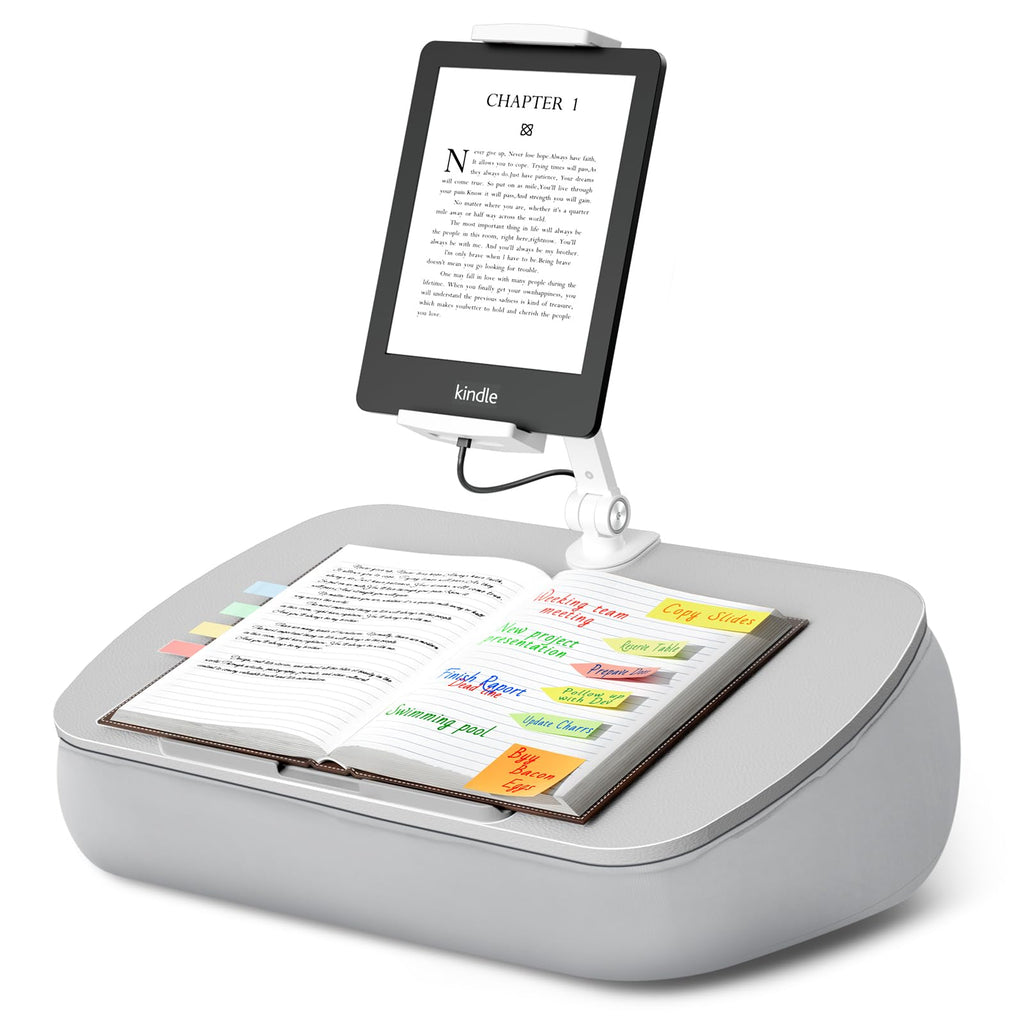 ERGONOV Lap Bean Bag Pillow Stand, 360° Tablet Holder with Adjustable Arm