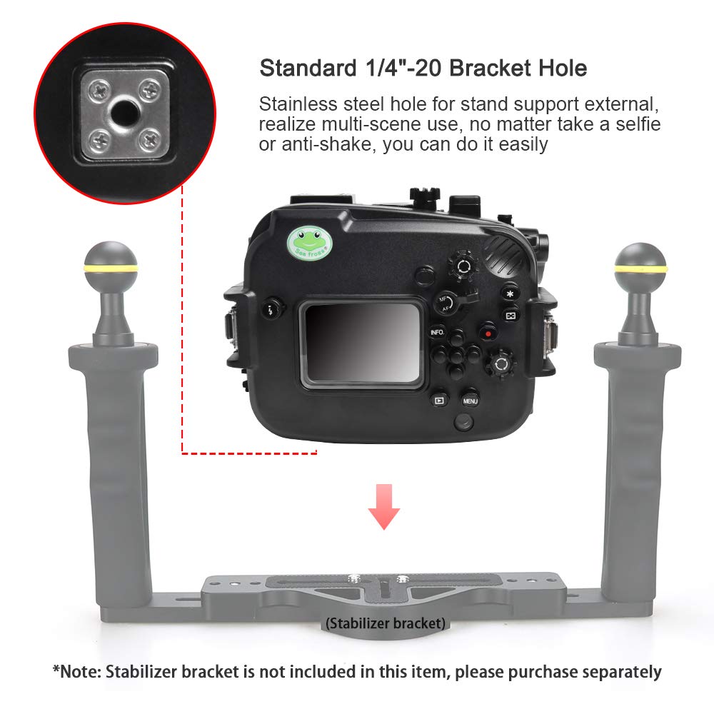 Sea frogs Underwater Camera Case Compatible with Canon EOS M6 Mark II 22MM IPX8 40m/130ft Maximum Diving Depth Waterproof Camera Housing for Diving, Surfing, Rowing, Skiing