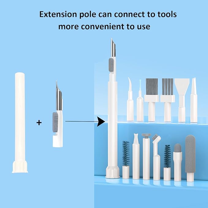 Cleaning Kit for Phone Headphone 32 in 1 Multi-Functional Electronics Cleaning Kits for Cell Phones, Computer, Monitor, Earbuds, Laptop, Camera, Lens Portable White Cleaning Kit Tool
