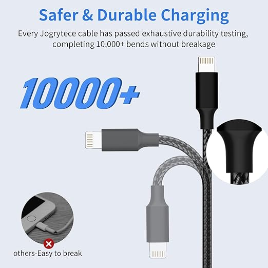 Multi USB C Cable [2 Pack, 4FT], 3 in 1 Charging Cable for Multiple Devices, Braided Charging Cords Phone Charger Cable with Type-C, Micro USB, IP Port for iPhone16/15/14/Android Phones and More