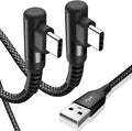 sweguard USB Type C Charger Cable Right Angle [2-Pack,3.3FT] iPhone 16 Charger Nylon Braided Cord for iPhone 15 16 Pro Max Samsung Galaxy S25 S24 S23 S22 S21 S20 S10 S9 Note A15 A55 Flip Pixel LG Moto