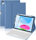 for iPad 10th Generation Case with Keyboard 10.9 Inch- Magnetic Wireless Keyboard Case with Pencil Holder Stain Proof Folio Cover for iPad (A16) 11th Gen 11 Inch 2025/10th Gen 2022 - Blue