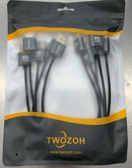 Twozoh Slim 4K HDMI Cable 1FT 5 Pack, Ultra Thin & Flexible Skinny HDMI to HDMI 2.0 Cord Support 4K/60HZ 18gbps Laptop, Monitor, PS5, PS4, Xbox One, Fire TV